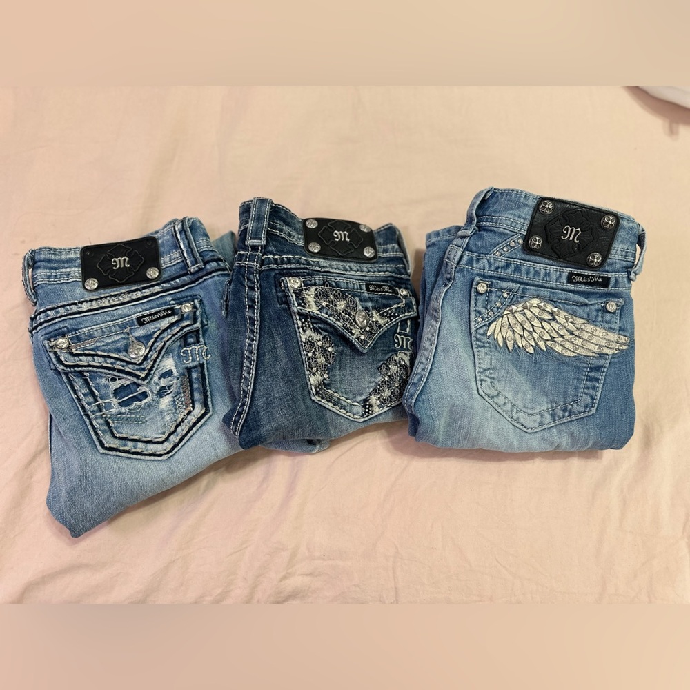 3 pairs of 2000’s original Miss Me jeans!